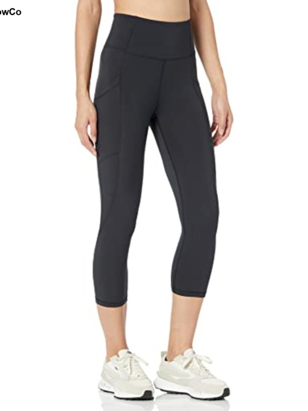 High Waisted Cropped Active Leggings with Pockets, Medium Compression,
